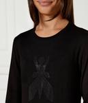 Блуза детская Patrizia Pepe с блестящим логотипом, черный - фото 4