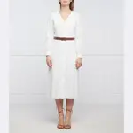 Кружевное платье с поясом Michael Kors, белый - фото