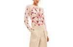 Свитер женский Hermes кашемировый с принтом, бежевый - фото