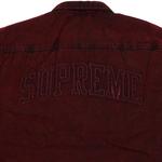 Рубашка Supreme Faux Shearling Lined Work Shirt, Red Denim - фото 3