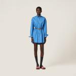 Платье из поплина MIU MIU, голубовато-синий - фото 2