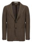 Шерстяной блейзер Super 100 Tagliatore, коричневый - фото