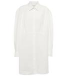 Платье-рубашка из тафты Dries Van Noten, белый - фото