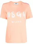 Футболка с логотипом MSGM, оранжевый - фото