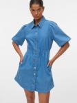 Платье до колена Vero Moda, Средне-синий деним - фото 5