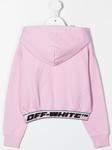Off-White Kids худи с логотипом, розовый - фото 2