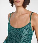 Платье-комбинация в горох в технике деворе Dries Van Noten, Turquoise - фото 4