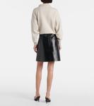 Кожаная мини-юбка с поясом Prada, Nero - фото 3