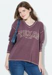 Толстовка Ulla Popken TEXAS CONTRAST STITCHING, Dark Claret/Berry - фото 6