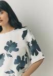 Блуза Next REGULAR FIT SHORT SLEEVE BOXY , Teal Ecru Floral Print/Beige - фото 5