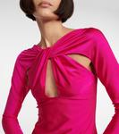 Мини-платье из джерси с вырезом Coperni, розовый - фото 4