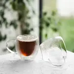 Стаканы двухсоставные "Freya Double" - 250 мл с ручкой и рельефным рисунком Almina - фото 3