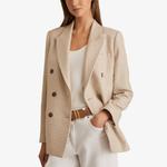 Блейзер Reiss Bella в клетку, бежевый - фото 3