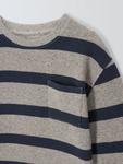 Детский топ в полоску с вафельной текстурой John Lewis, Grey - фото 3