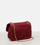 Ники Мини рафия сумка через плечо Saint Laurent, Raspberry Pink - фото 4