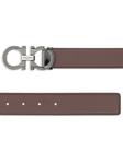 Ferragamo кожаный ремень с пряжкой Ганчини, коричневый - фото 3