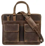 Портфель Bagan, натуральная кожа, коричневый - фото