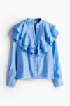 Блузка с воланами H&M, синий - фото