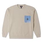 Свитер denim patchwork crew sweatshirt 'beach stone' Converse, серый - фото