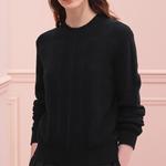 Свитер женский Hermes с круглым вырезом, черный - фото 2