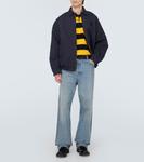 Полосатый хлопковый поло-свитер Miu Miu, Blu + Giallo - фото 2