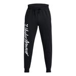 Брюки rival fleece graphic joggers 'black white' Under Armour, черный - фото