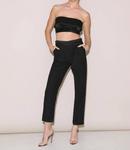 Укороченный шелковый топ без бретелек черного цвета Fleur Du Mal - фото