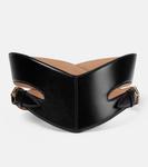 Кожаный ремень с вырезами Alaïa, черный - фото