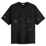 Футболка с вышитым полем Bode, черный - фото