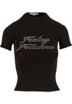 Футболка с принтом FEELING FELICIOUS, черный - фото 5