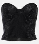 Топ-бюстье gabra с кристаллами Costarellos, черный - фото