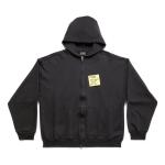 Куртка Balenciaga Sticky Note Zip-Up Hoodie Medium Fit 'Black Faded', черный - фото
