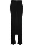 Alaïa расклешенные брюки с юбкой, черный - фото