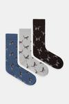 3 пары носков Barbour, синий - фото