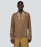 Вышитая рубашка Duco Nanushka, Fossil Brown - фото 3