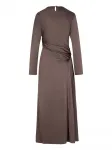 Платье с драпировкой и воротником-качеля Simkhai, коричневый - фото 2
