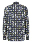 Рубашка с принтом Fendi, синий - фото 4