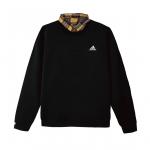 Adidas Свитшот Unisex Black Lapel Moderate Mock Two Piece - фото