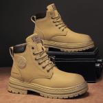 Жёлтые унисекс-зимние ботинки Martin Boot 10,5 см HUANAI [на флисовой подкладке] - фото 3