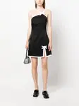 Платье мини с контрастной отделкой MSGM, черный - фото 2