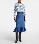 Джинсовая юбка миди Valentino, Medium Blue Denim - фото 2