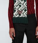 Шерстяной и кашемировый жаккардовый шарф Prada - фото 3