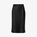 Юбка миди Isaak из шелкового атласа Joseph, черный - фото