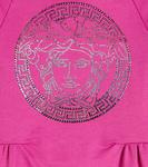 Украшенное хлопковое платье-свитер Versace, белый - фото 2