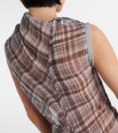 Платье миди из шелкового клетчатого атласа Dsaam с драпировкой Acne Studios, черный - фото 6