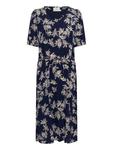 Платье BPskyla А-силуэта в синем/белом цвете с принтом листьев Kaffe - фото 5