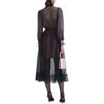 Платье миди Self portrait в сетку Dot Mesh Self-portrait, синий - фото 4