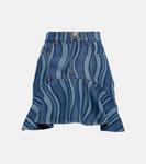 Джинсовая мини-юбка sunray с оборками Area, мультиколор - фото