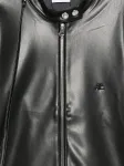 Кожаная куртка на молнии Courrèges, черный - фото 3