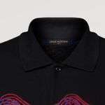 Вышитое поло из хлопкового пике Louis Vuitton, черный - фото 4